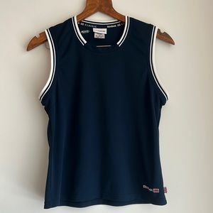 Reebok Vintage Navy Blue White Sleeveless Jersey